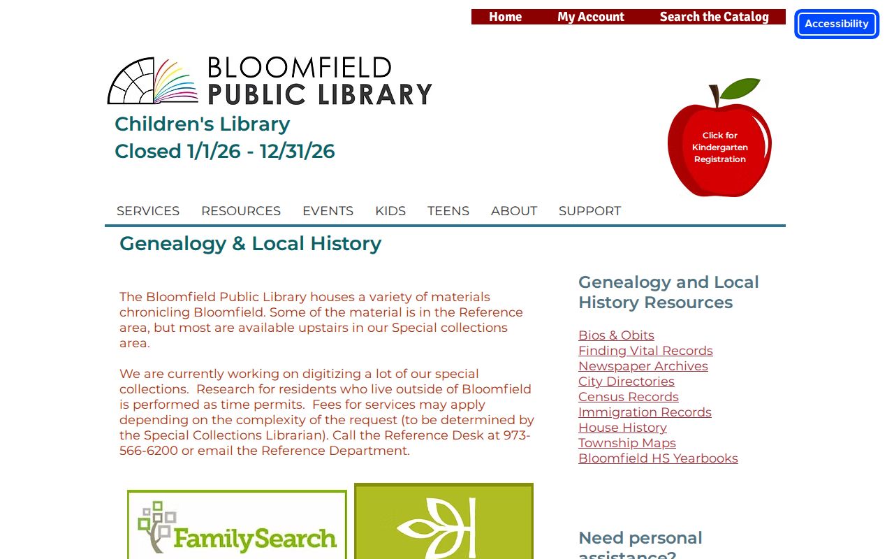 Bloomfield city directory research at the library genealogy and local archives collection