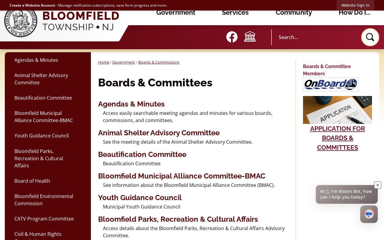 Bloomfield neighbors official boards and commissions directory